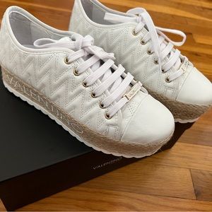 Angel Leather Espadrille Platform Sneakers by Mario valentino.